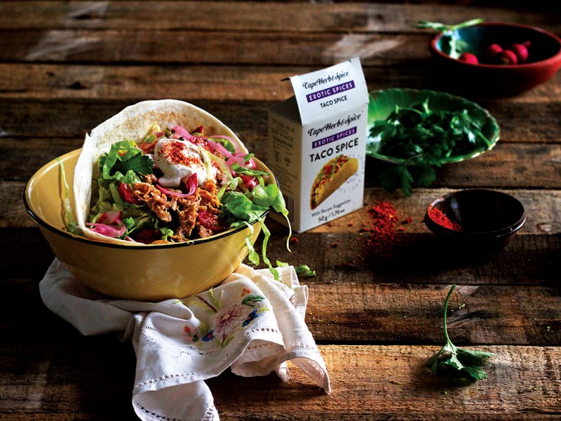 Cape Herb Canada Pulled Taco Chicken Wrap